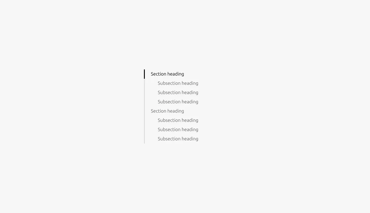 In-page navigation example