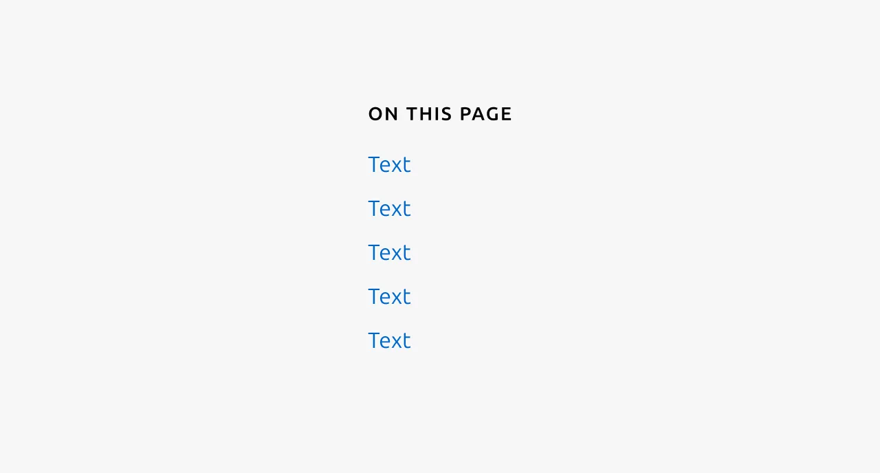 Table of contents example
